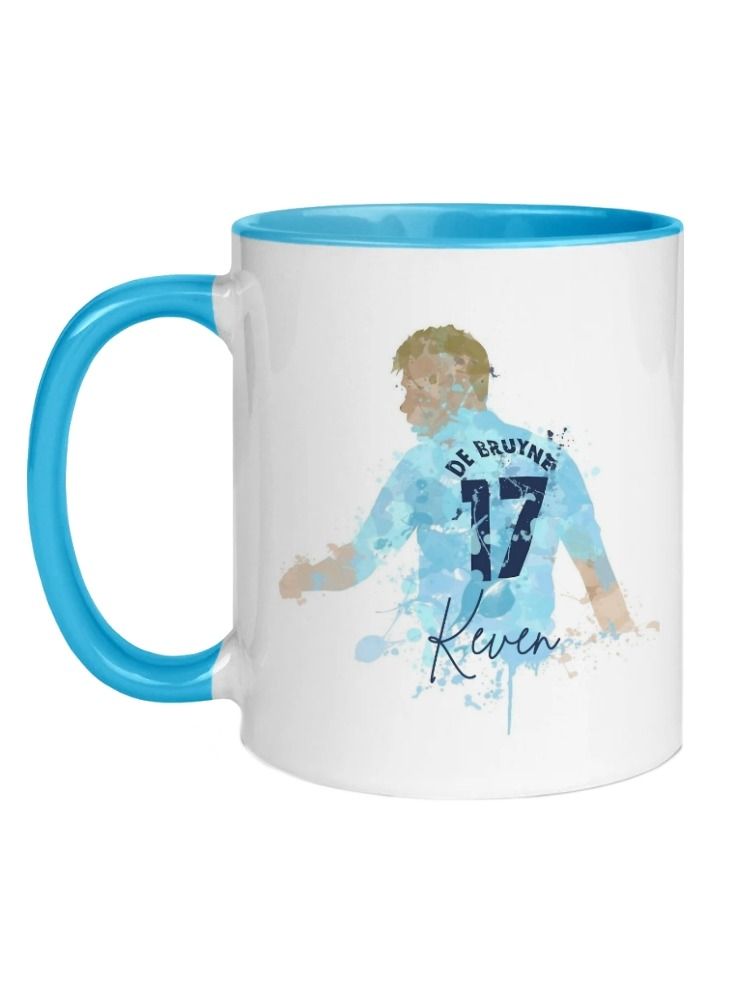 إم إي سي كوب قهوة مطبوع عليه صورة كيفين دي بروين، مقاس 11 أونصة، مقبض باللون الأزرق الفاتح - Image 1