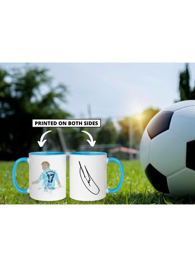 إم إي سي كوب قهوة مطبوع عليه صورة كيفين دي بروين، مقاس 11 أونصة، مقبض باللون الأزرق الفاتح - Image 4