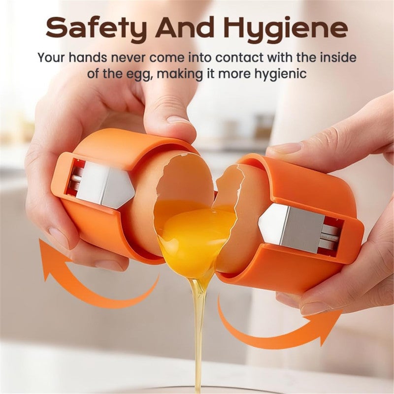 2026 New Egg Shell Opener, Stainless Steel Multifunctional Egg Cracker , Egg Separator, Raw & Hard Boiled Egg Peeler Kitchen Gadget(Yellow 2Pcs) - Image 3