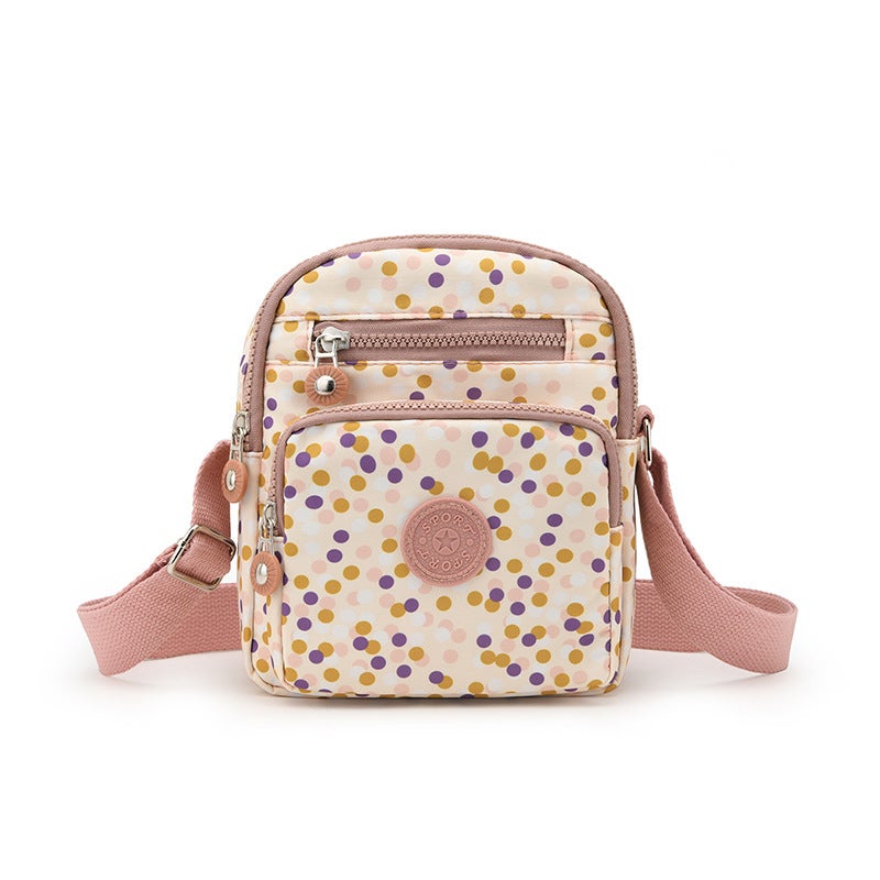 2024 Small Bag New Mobile Phone Bag Vertical Waterproof Nylon Cloth Shoulder Crossbody Bag Multi-Level Women'S Bag Small Change Bag - Image 1