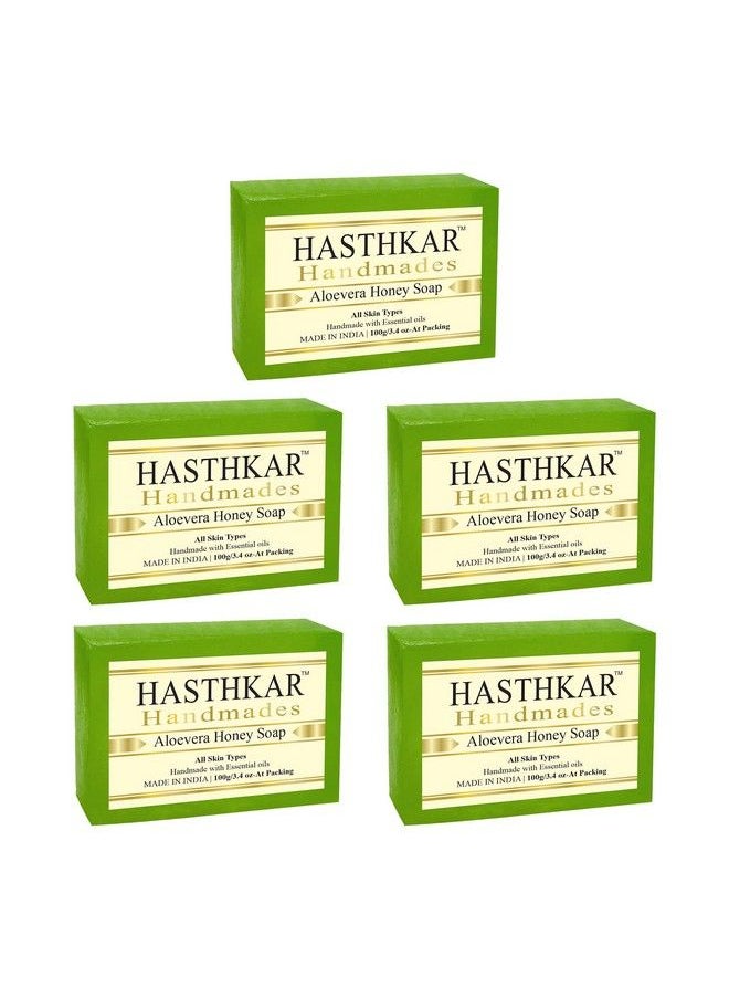 byPurenaturals - Hasthkar Handmades Glycerine Aloevera Honey Soap 100Gm For Men & Women Pack Of 5 - Image 1