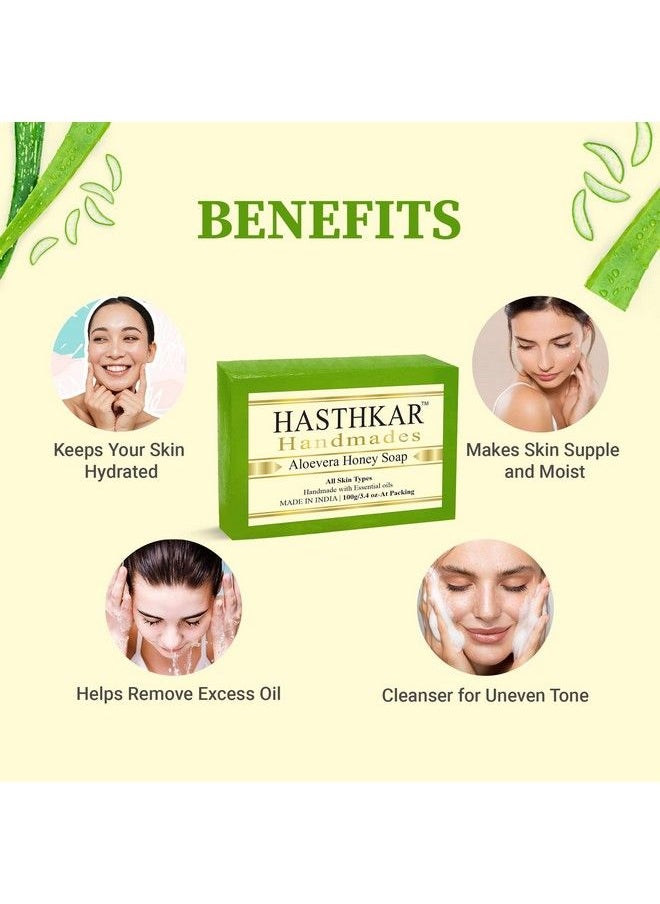 byPurenaturals - Hasthkar Handmades Glycerine Aloevera Honey Soap 100Gm For Men & Women Pack Of 5 - Image 1