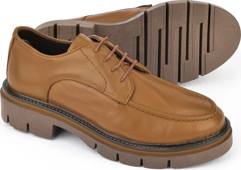 زيا , Women's Genuine Leather Casual Shoes 1431022Z2406 Tan