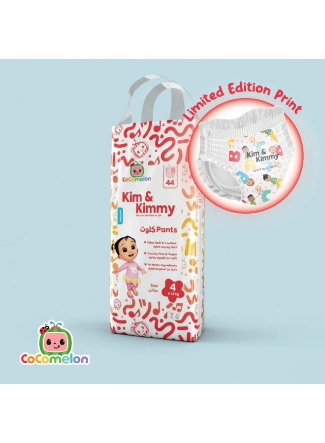Kim & Kimmy Eco Diaper Pants, Size 4, 9-14 kg, 44 Pants - 12 Hour Leak Protection, No Rashes, Hypoallergenic, Ultra-Soft & Highly Absorbent - Cruelty Free & Vegan - Image 1