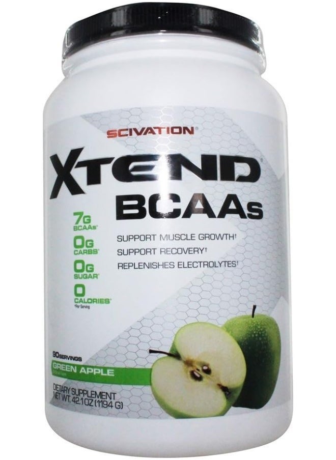 SCIVATION XTEND BCAA Powder Green Apple - Sugar Free Electrolyte Powder for Recovery & Hydration with Amino Acids - 90 Servings  - Image 1