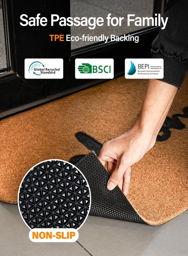 SAKSUN Front Door Mat Outside Entrance: Welcome Mat Faux Coir Doormat 36''x 24'' Waterproof Non-Slip Dirt Trapper Back Doormat - Fall Door Mat Ultra-Thin Washable Outdoor Doormat - Home Decorations - Image 2