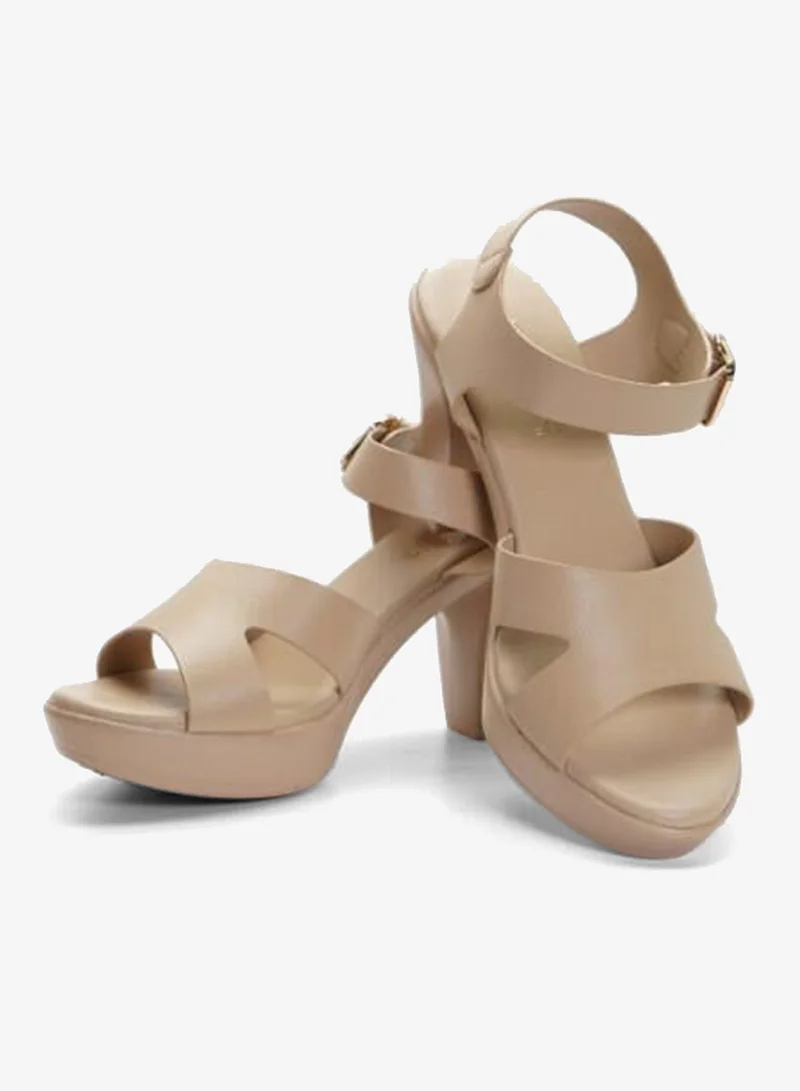Michelle Morgan Beige 092-3067 Michelle Morgan Ladies High Heel Backstrap Sandals 514RL519 Beige for Women | Best Price UAE