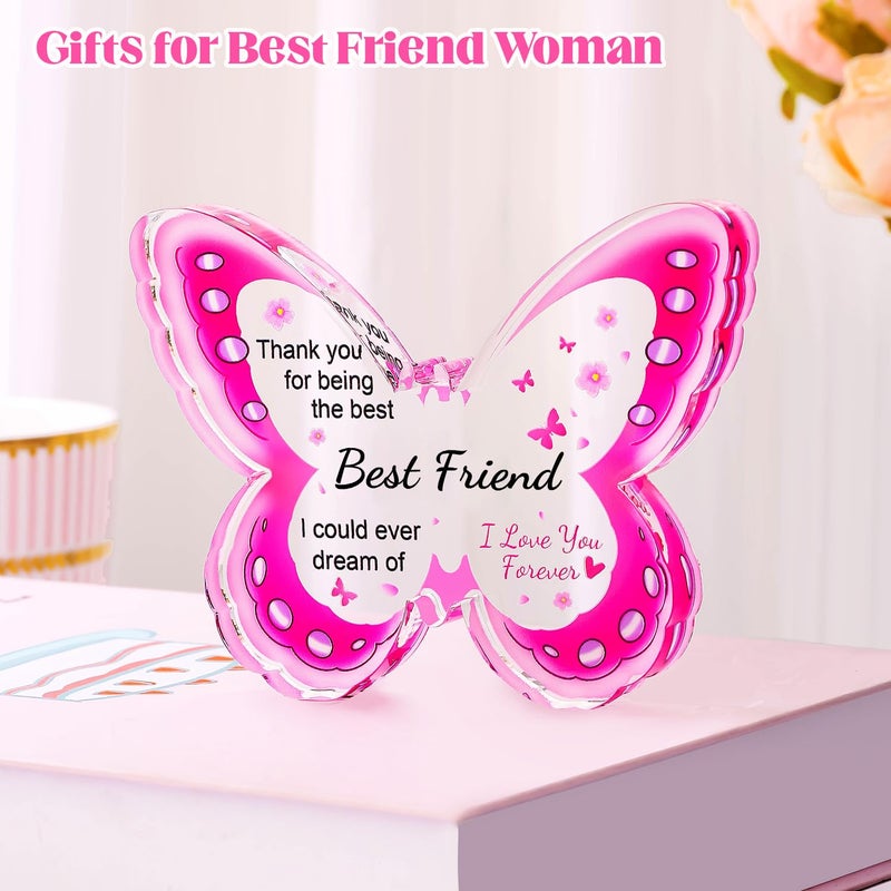 ilifemate Birthday Gifts for Women  Best Friend Friendship Birthday Gifts for Women Christmas Ideas Funny Friends  Unique Best Bestie Special Decorations - Acrylic Butterfly Plaque 4.33 x 3.26 x 0.47 inch - Image 2