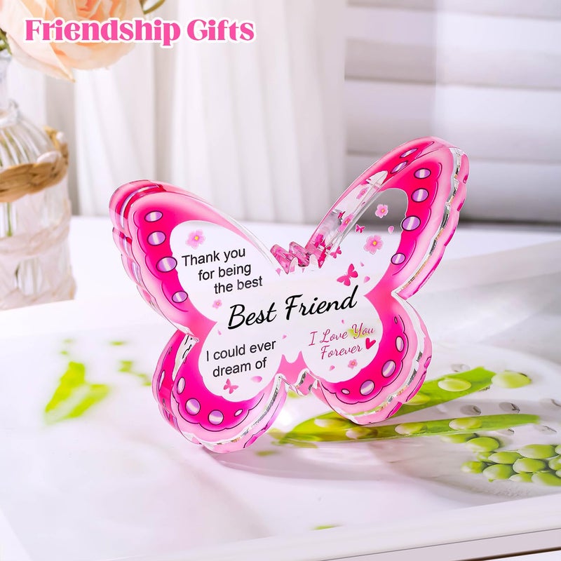 ilifemate Birthday Gifts for Women  Best Friend Friendship Birthday Gifts for Women Christmas Ideas Funny Friends  Unique Best Bestie Special Decorations - Acrylic Butterfly Plaque 4.33 x 3.26 x 0.47 inch - Image 4