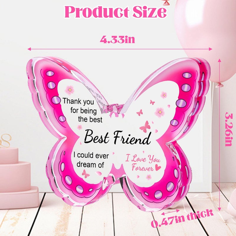 ilifemate Birthday Gifts for Women  Best Friend Friendship Birthday Gifts for Women Christmas Ideas Funny Friends  Unique Best Bestie Special Decorations - Acrylic Butterfly Plaque 4.33 x 3.26 x 0.47 inch - Image 5