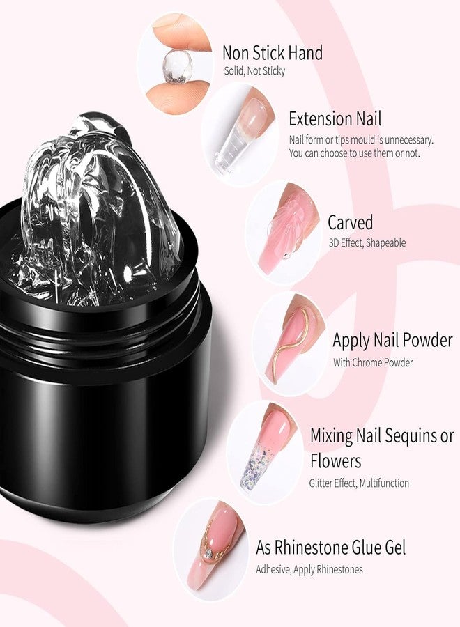 THR3E STROKES 7D Sculpting Gel for Nail Art - Clear 15g Hard Builder Gel for Nail Extension, Carving & Embossing | Non-Sticky Texture, 7D Pattern Design Gel - Professional & DIY Use (CLEAR JAR) - Image 5