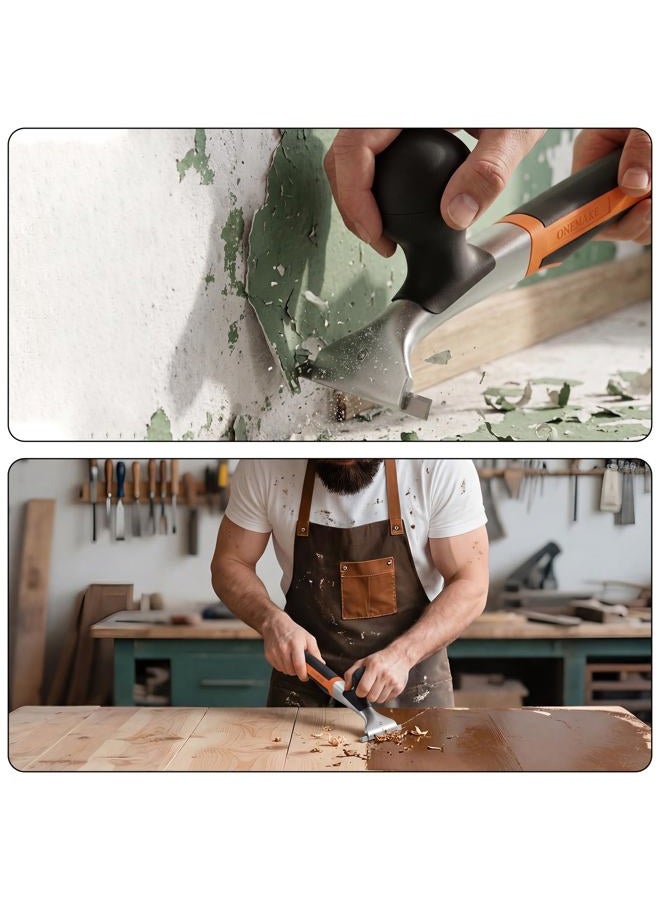 Onemake Premium Ergonomic Carbide Scraper - 2-1/2", Heavy-Duty Tool for Wood, Metal, Glass & Floors, Removal on Various Surfaces Dry Glaze, Stains, Putty, Scratches, Rust, Paint, Glue, Varnish, Resin - 65 mm - Image 2