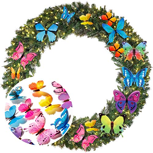 ZAUGONTW 240Pcs 3D Colorful Butterfly Wall Stickers, Butterfly Wall Decals, Removable Butterflies DIY Art Decor Crafts for Party Offices Bedroom Room Sticker Set - Image 4