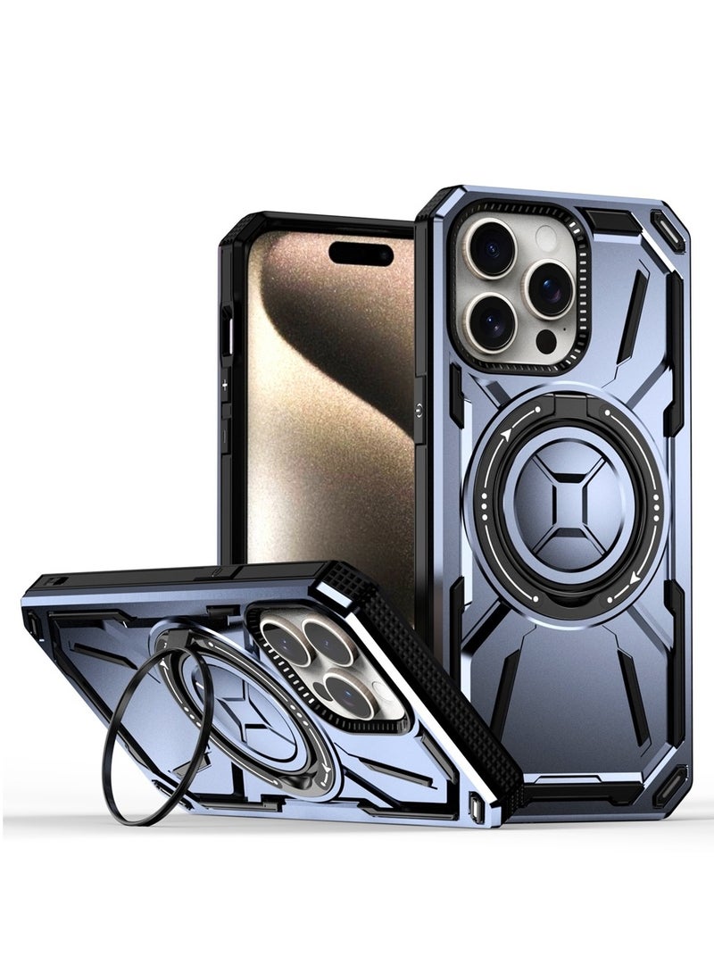 SHIELD EGYPT SHIELD EGYPT For iPhone 15 Pro Max Armored II Series Mag-Safe Magnetic Holder Phone Case (Purple)