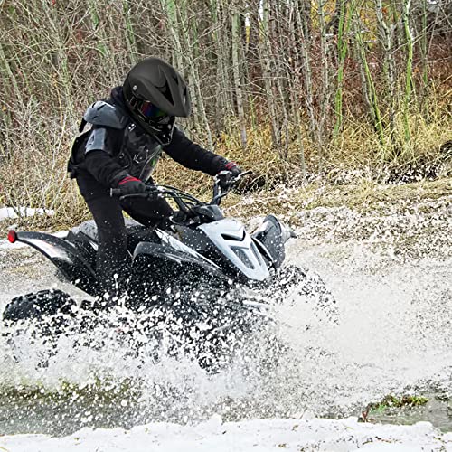 SanQing خوذة موتوكروس، للشباب والأطفال ATV دراجة نارية، خوذة دراجة جبلية BMX 4 عجلات، معتمدة من DOT، مع قفازات ونظارات وقناع مجموعة 4 قطع (أسود، S) - Image 3