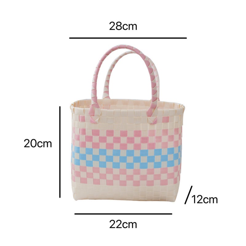 Woven PVC Tote Bag with Sunflower Bow Pattern - Image 3