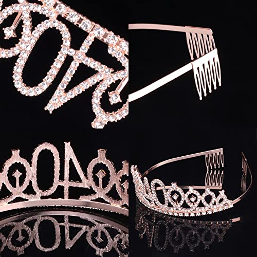 CIEHER 40th Birthday Crown + Sash + Pearl Pin Set for Women, Tiara, Gifts for Friends, Party Decorations & Favors - Image 3