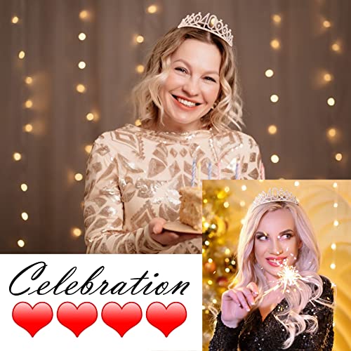 CIEHER 40th Birthday Crown + Sash + Pearl Pin Set for Women, Tiara, Gifts for Friends, Party Decorations & Favors - Image 5