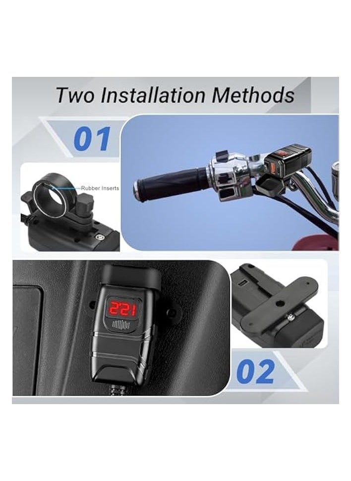 erorex 6.4A Dual Motorcycle Phone Charger USB Charger Type-C PD+12v 44W USB Port 3.0 Motorcycle Quick Charger with Voltmeter & ON/Off Switch for Phone, GPS, Tablet  - Image 2