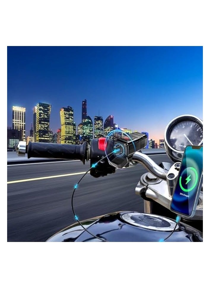erorex 6.4A Dual Motorcycle Phone Charger USB Charger Type-C PD+12v 44W USB Port 3.0 Motorcycle Quick Charger with Voltmeter & ON/Off Switch for Phone, GPS, Tablet  - Image 5