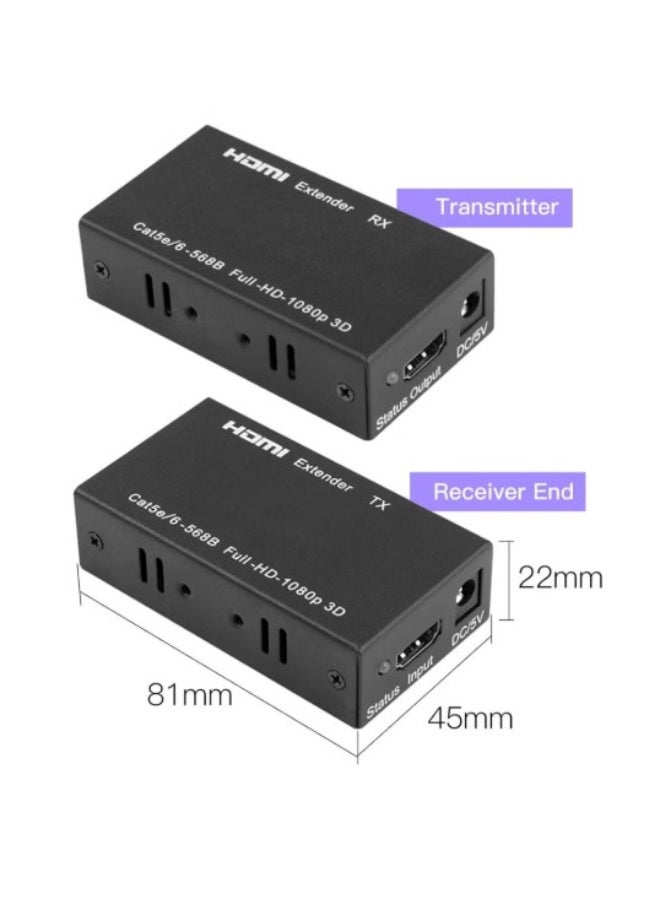 Terabyte HDMI Extender, 60M HDMI Transmitter and Receiver, HDMI to RJ45, RJ45 to HDMI, HDMI to Ethernet signle RJ45 cat5e/ 6/7 Cables Up to 196ft(60m), Supports 1080p 3D HDCP EDID - Image 2