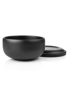 QSHAVE Stainless Steel Shaving Bowl With Lid 4 Inch Diameter Large Deep Size Matte Black Chrome Coating  - Image 4