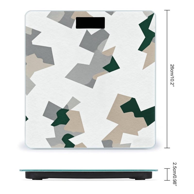 Camouflage White Weight Scale Household High Precision Digital Body Scale Cute Compact Slim Bathroom Scale Sleek Modern Personal Body Weighing Machine for Bedroom Kitchen and Bathroom - Image 2
