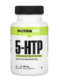 NutraBio 5 HTP 200 mg 90 Veggie Capsules  - Image 1