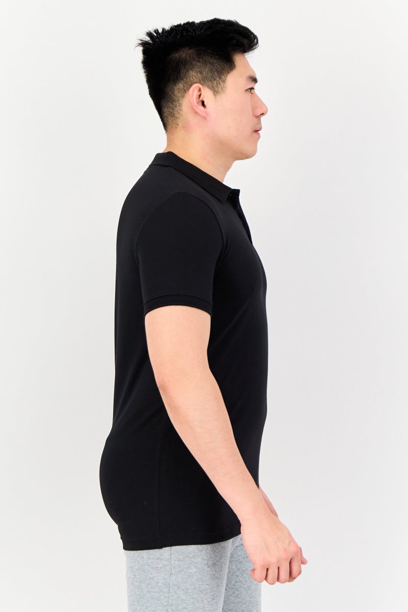 PUMA تي شيرت بولو رياضي للرجال بأكمام قصيرة، خارجي، أسود - Image 3