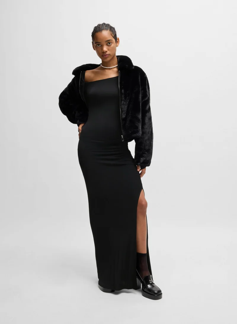 HUGO Off-the-shoulder dress in stretch crepe