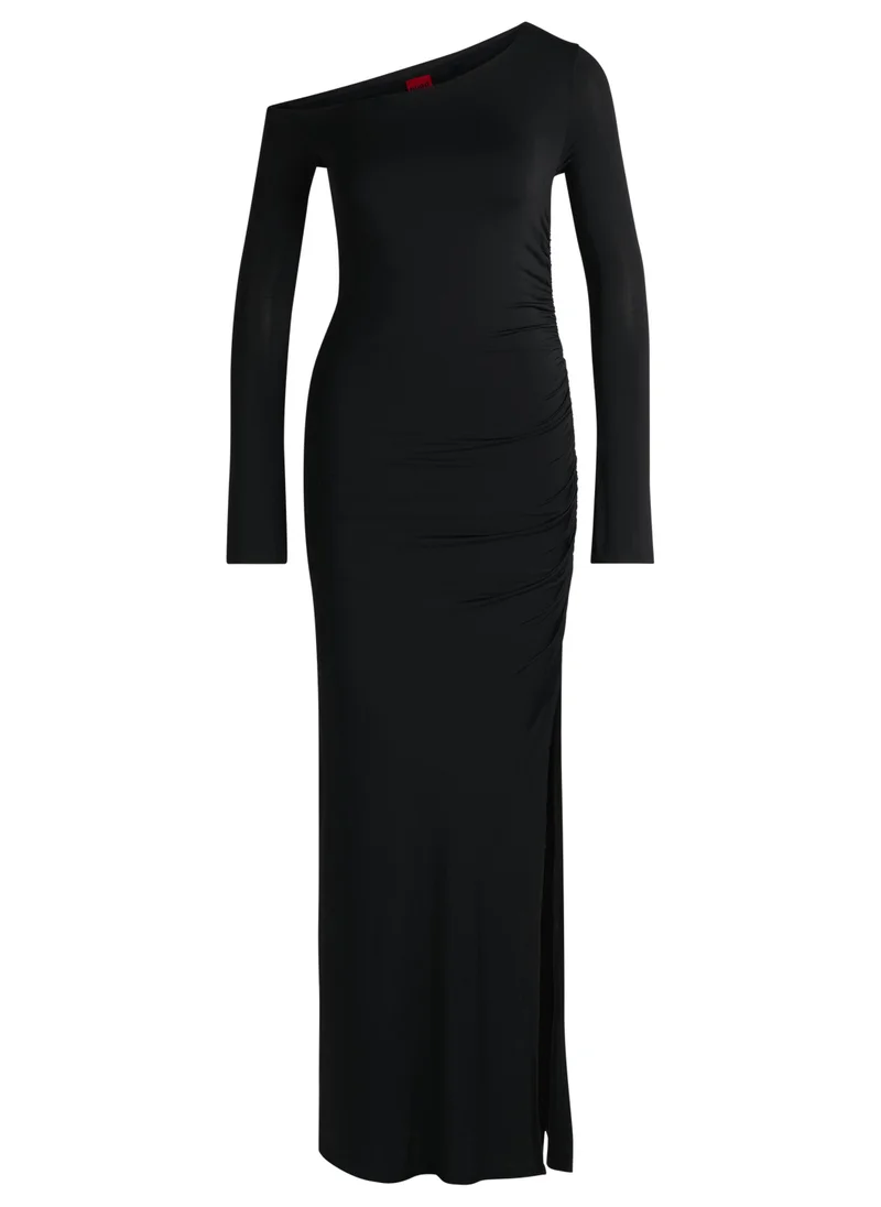 HUGO Off-the-shoulder dress in stretch crepe