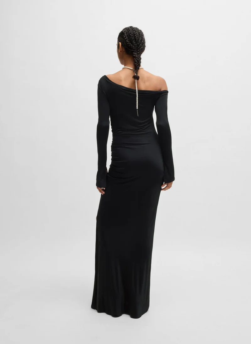 هوجو Off-the-shoulder dress in stretch crepe