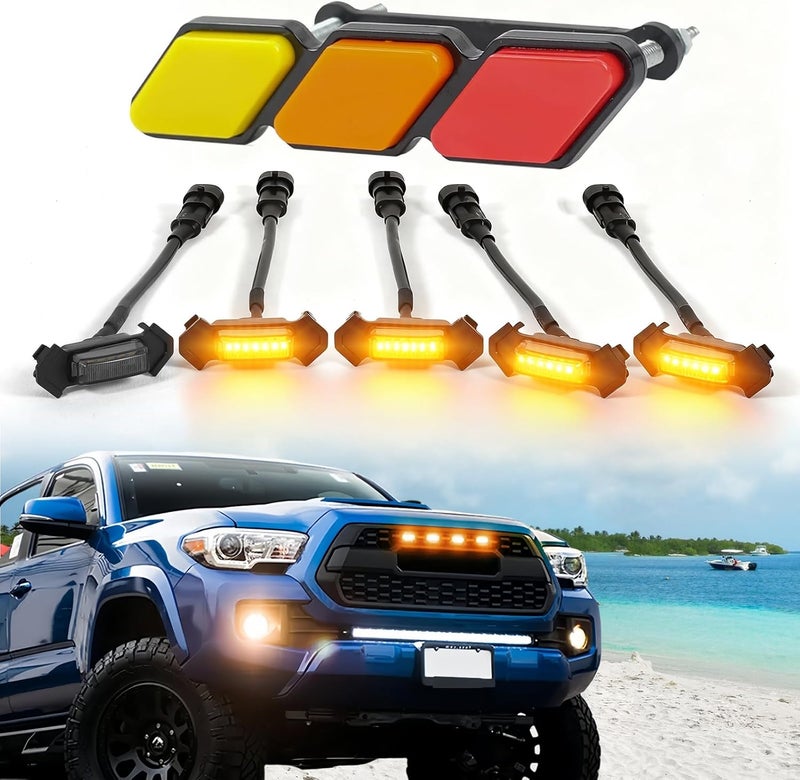 BreTrewri Upgrade 5pcs LED Grill Lights for Toyota Tacoma 2015-2023 TRD Pro - Image 2