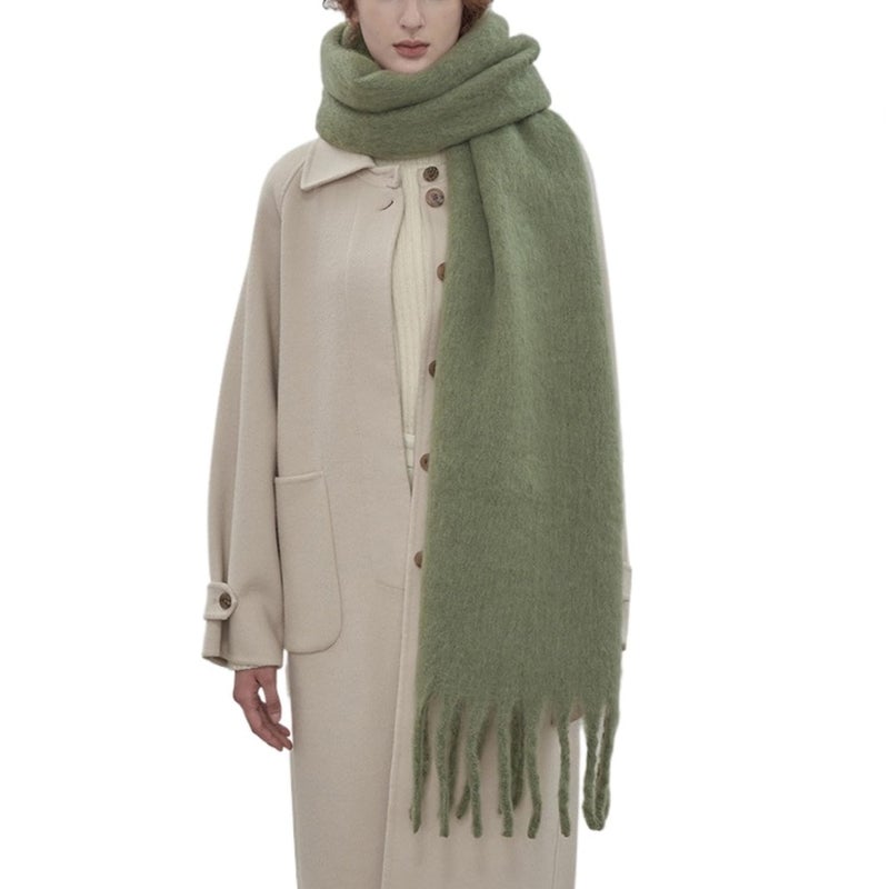 MININAI Women Chunky Scarf, Soft Warm Winter Scarf for Cold Weather, Christmas Blanket Scarves Pashmina Shawl Wrap (Sage) - Image 1