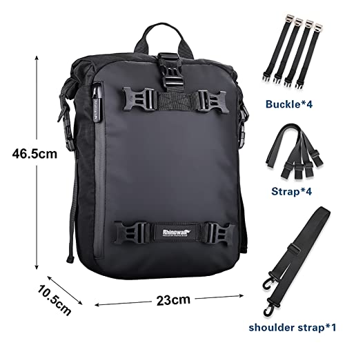 Rhinowalk Motor Saddle Bag Motorcycle Pannier Bag Waterproof Multifunctional Rear Rack Trunk Seat Bag Black 10L - Image 3