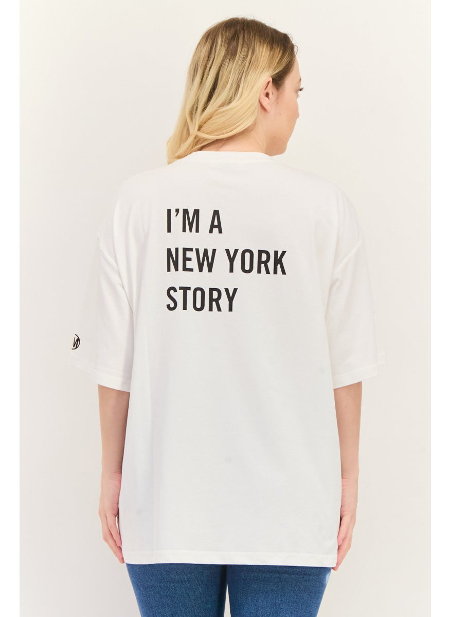 STEVE MADDEN - Women Crew Neck Short Sleeves Graphic Print T-Shirt, White - Image 1