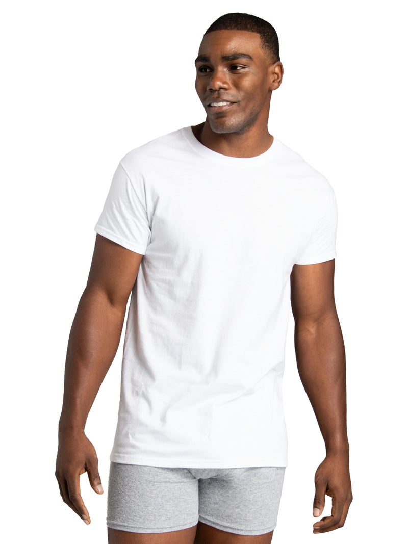 Fruit of the Loom Men's Eversoft Cotton Stay Tucked Crew T-Shirt, Regular-6 Pack White, 3X_l - Image 2