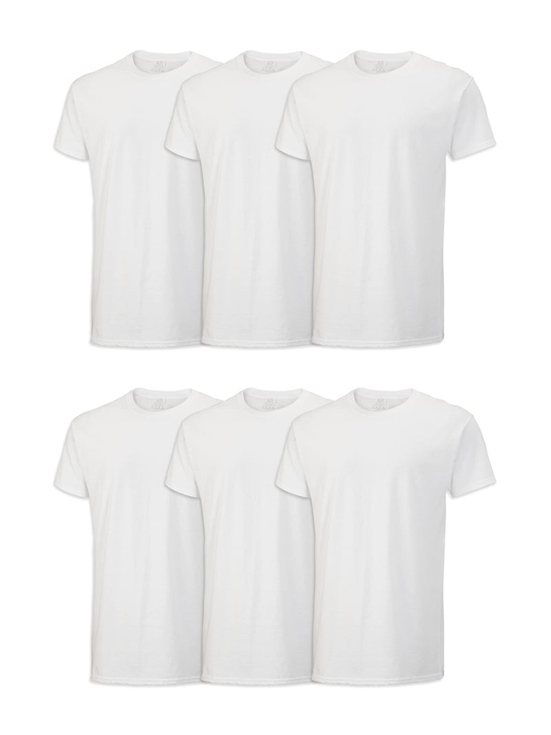 Fruit of the Loom Men's Eversoft Cotton Stay Tucked Crew T-Shirt, Regular-6 Pack White, 3X_l - Image 1
