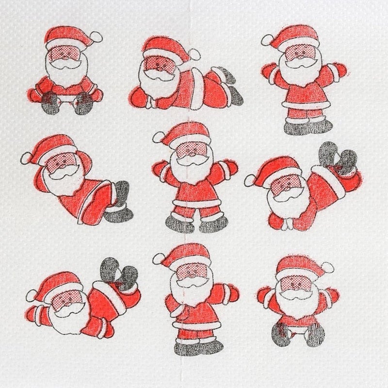comfrt Rolls Christmas Toilet Paper Decorations, Christmas Tree and Santa Claus Printed Tissue Napkins for Xmas Gift, Santa Claus Bath Toilet Roll Paper Christmas Supplies Xmas Decor (4PCS-F) - Image 3