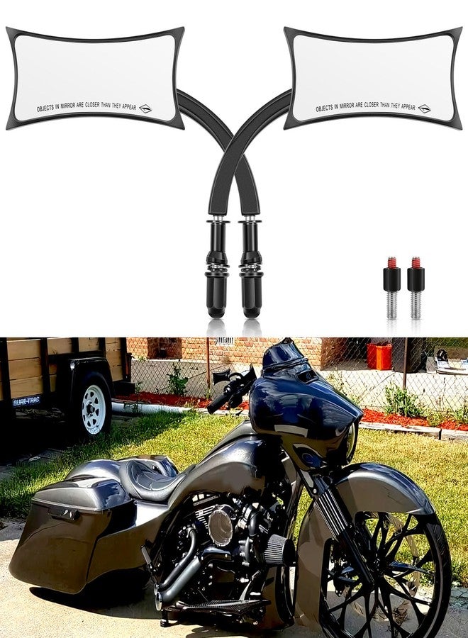 MISS MOLY Black Sportster Mirrors for Harley Road King Street Electra Glide Road Glide Dyna Softail Rearview 1982-2018 2019 2020 (Black#4), LXECBUS242 - Image 3