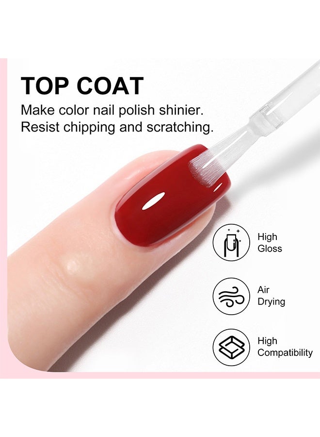 MAJOR DIJIT 3 Pcs Quick Dry Nail Polish Set, Base Coat, Top Coat, Nail & Cuticle Oil, High-Gloss, Long-Lasting, Air-Dry, Non-Gel, Great for Home Manicures,15ml/0.45oz - Image 3
