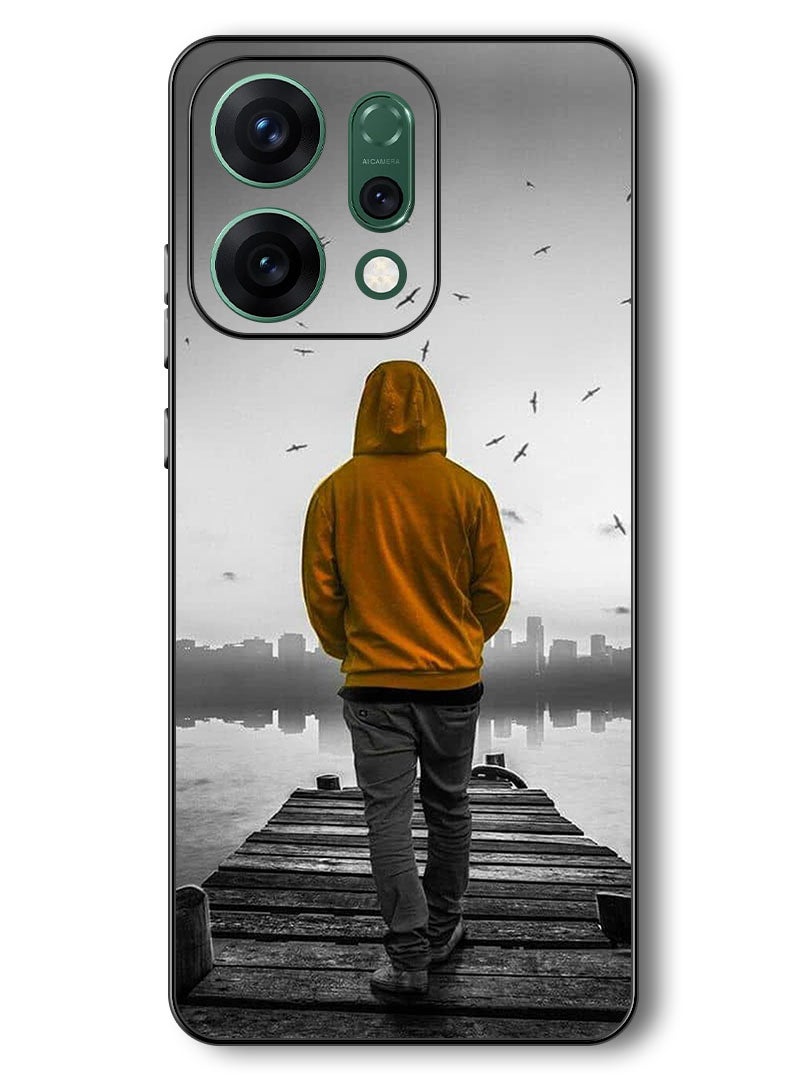 Theodor Case Compatible with Oppo Reno 14 6.59 Inch Protection Shockproof Bumper Cover Sad Boy Walking - Image 1