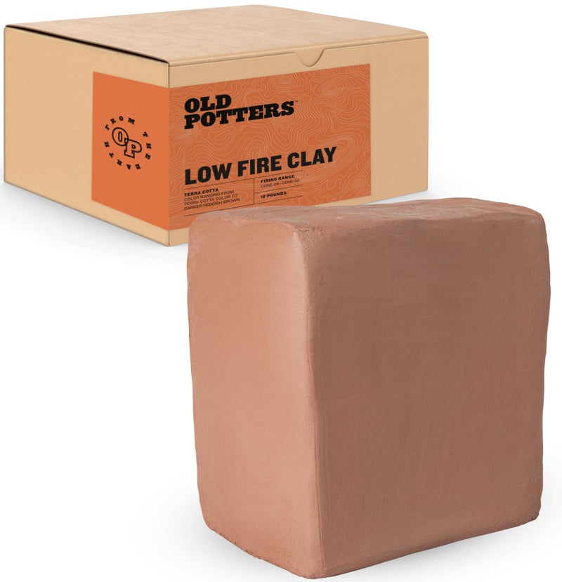 Old Potters Low Fire Pottery Clay (Cones 06-2) Art Modeling Clay, Ideal for Wheel Throwing and Hand Building, Pottery Clay for Sculpting, Beginners, and Advanced, 10 lbs Terra Cotta - Image 1