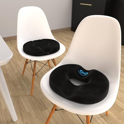 Everlasting Comfort وسادة دونات راحة دائمة لتخفيف ألم العصعص - وسادة جلوس مثالية من فوم الذاكرة للحمل بعد الولادة، مضادة للانزلاق، قابلة للغسل - Image 2