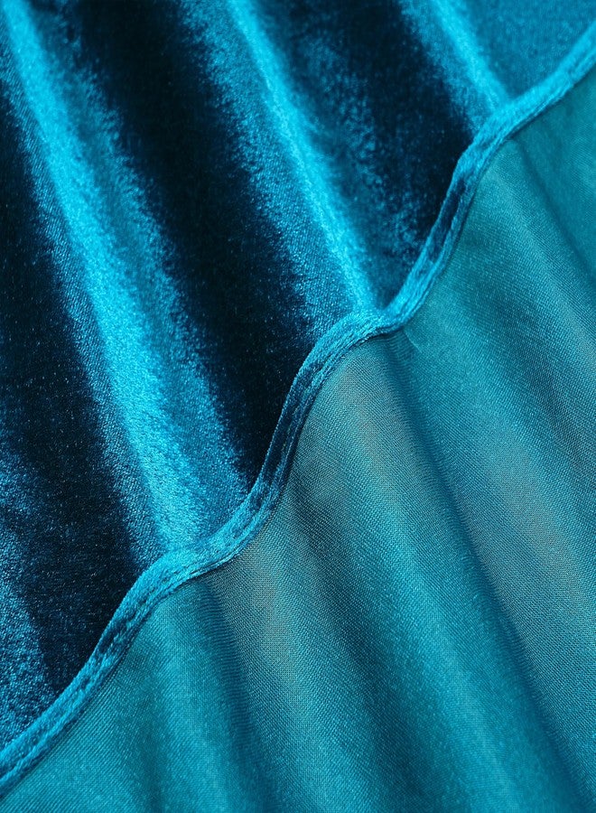 SoarDream Peacock Blue Velvet Table Runner 4 Packs 20x120 Inch 10ft Long Luxurious Velvet for Indoor Outdoor Wedding Banquet Spring Decoration - Image 3