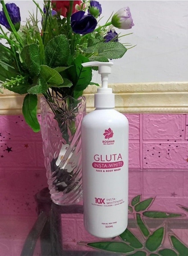 ROSMAR Gluta Insta White Face & Body Wash for Cleansing and Nourishment of Skin, Experience Anti-Aging, Whitening, Anti-bacterial, Firming, and Effective Treatment for Blemishes and Acne. 500ml. - Image 3