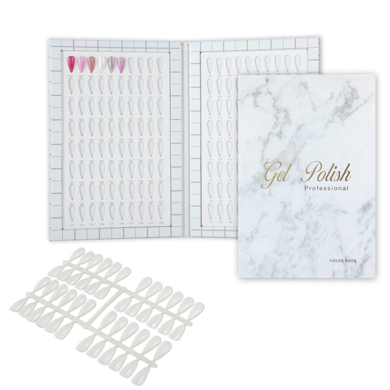 NMKL38 NMKL38 160 Nail Color Display Book Chart with 240 Nail Tips UV Gel Polish Color Card Board Salon Tools (A04)