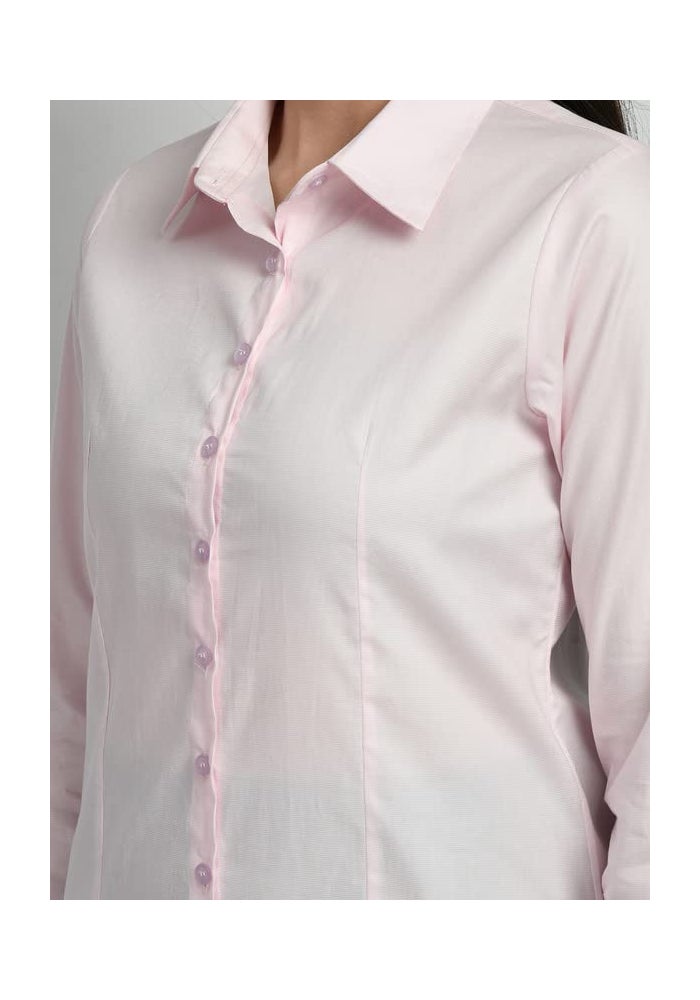 Exude Pink Solid Formal Shirt for Women - Image 2