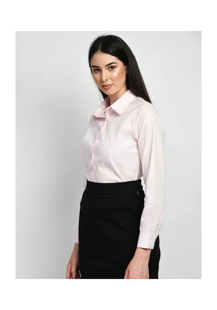 Exude Pink Solid Formal Shirt for Women - Image 5