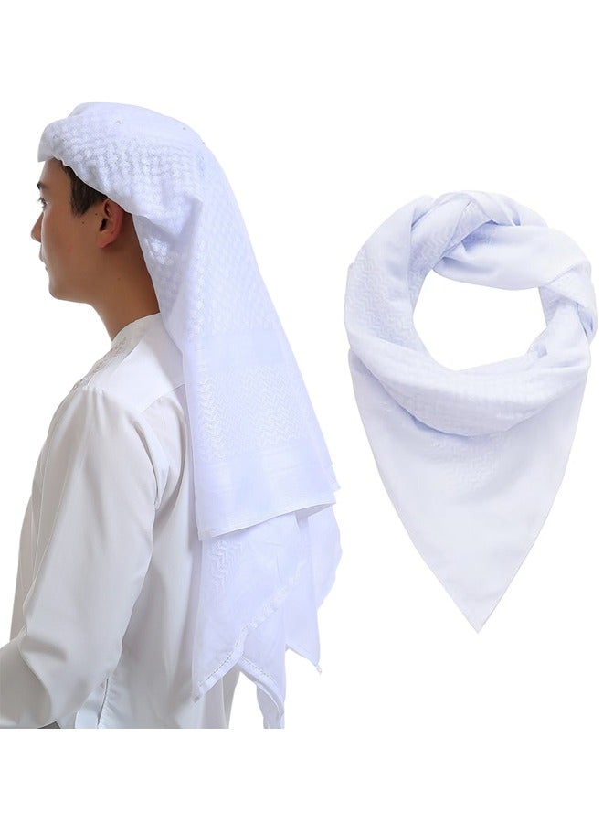 الحجاب العربي التكتيكي الصحراء الرقبة الحجاب للرجال والنساء ، أبيض 140x140cm - Image 1